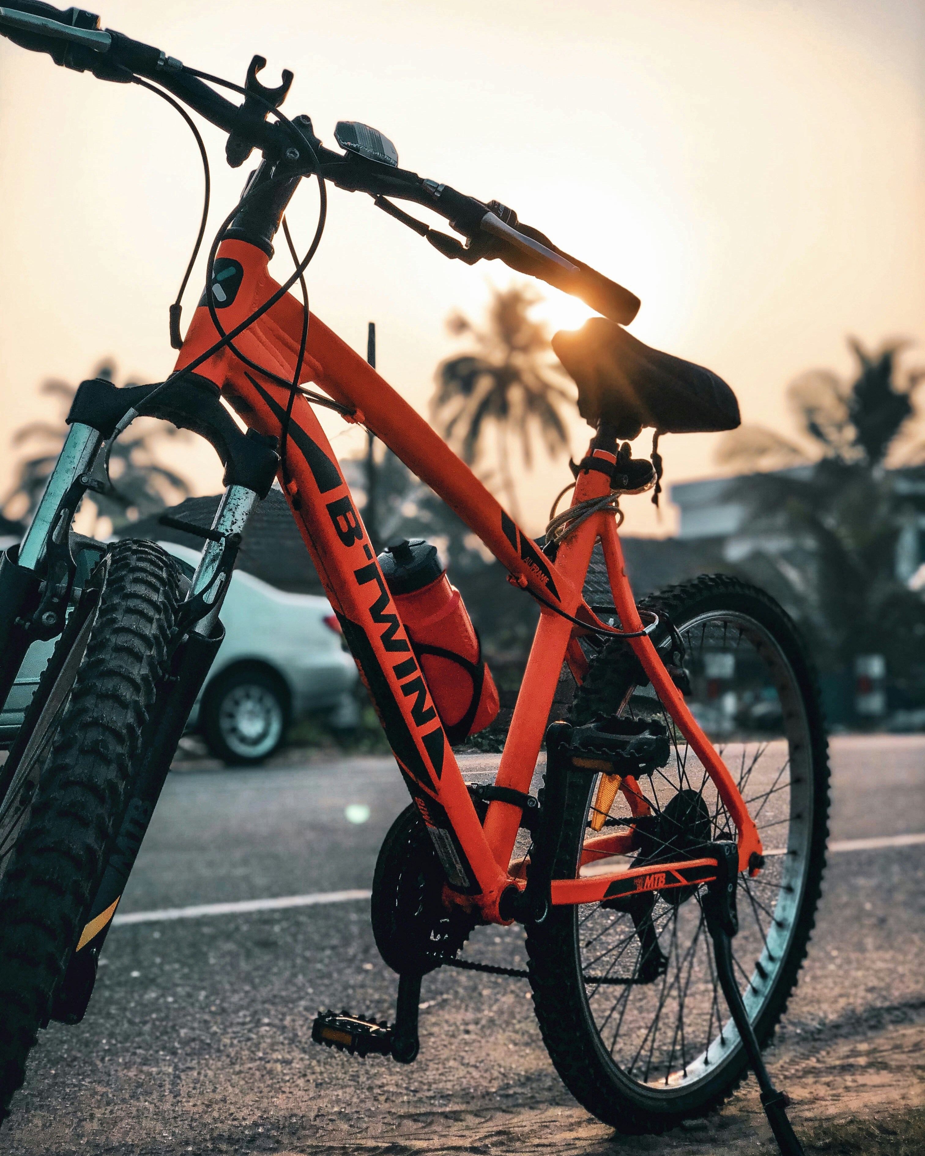 red and black mountain bike