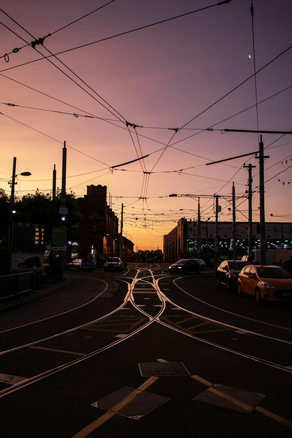 cars on road during night time