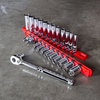 red and silver multi tool