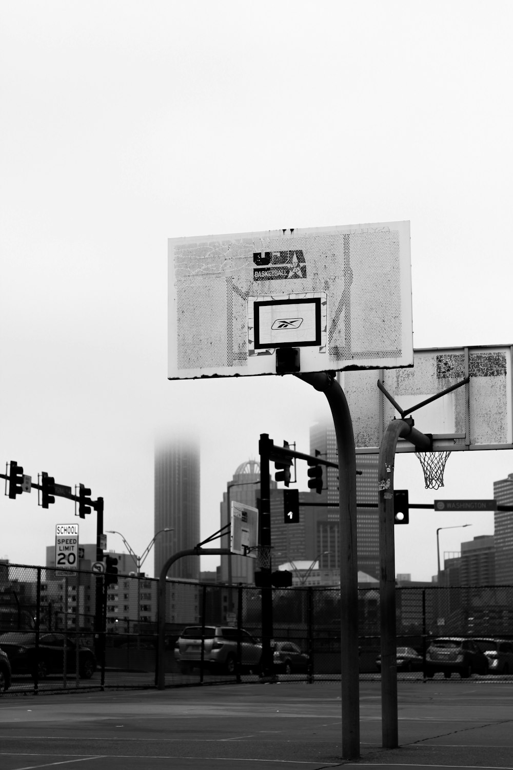 grayscale photo of stop sign