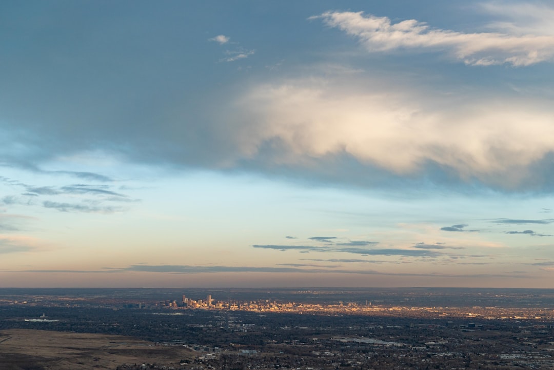 white clouds over the city