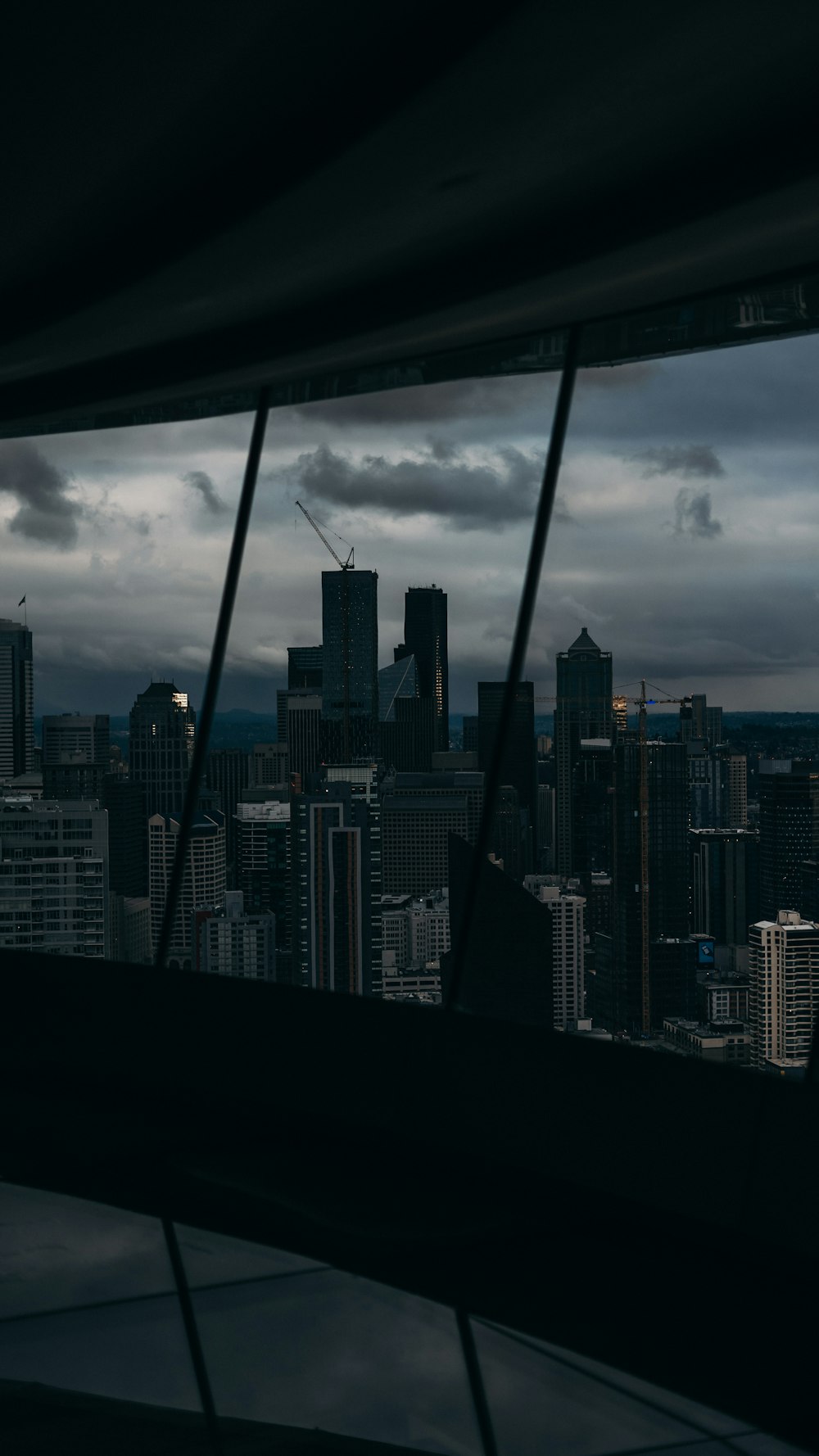 grayscale photo of city buildings