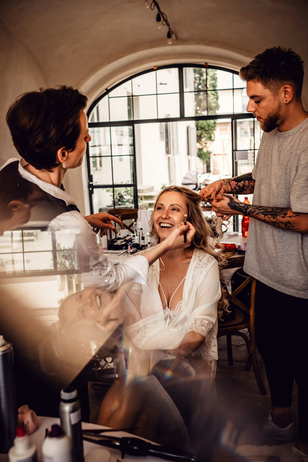 man and woman sitting on chair in restaurant