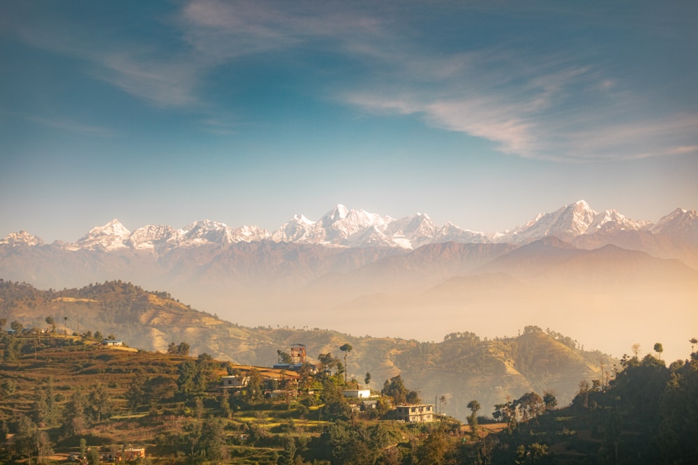 green trees and mountains under blue sky during daytime