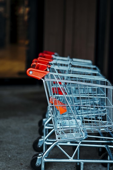 shopping cart on gray floor