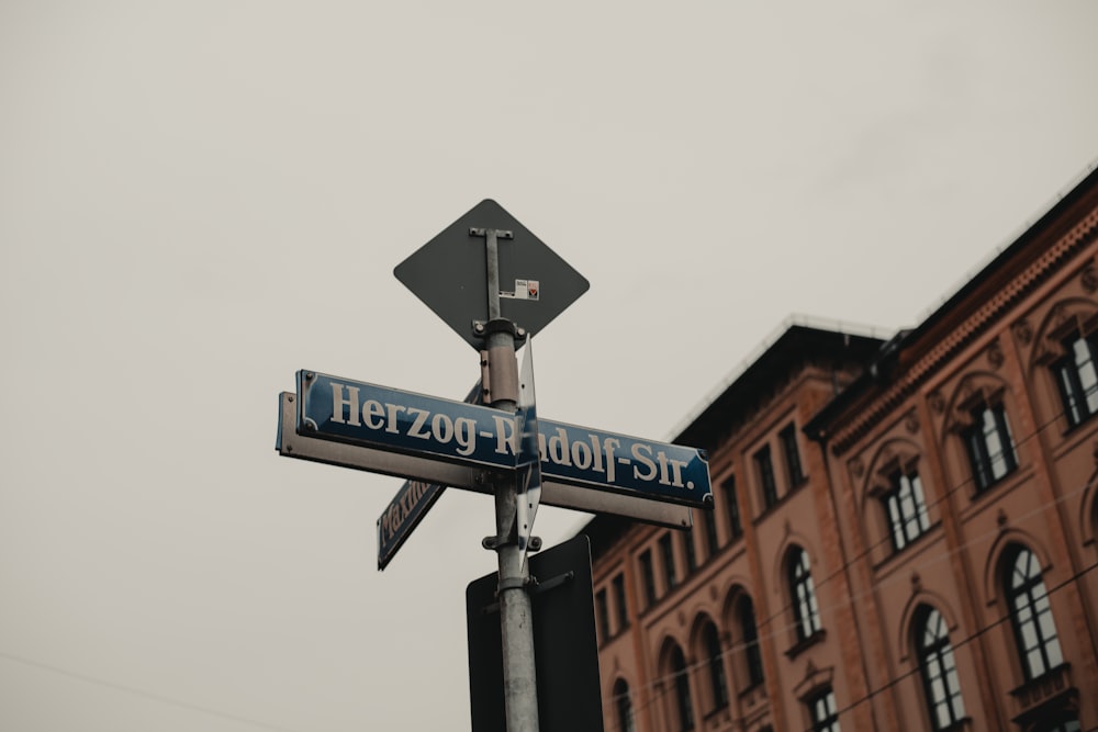 black and white street sign