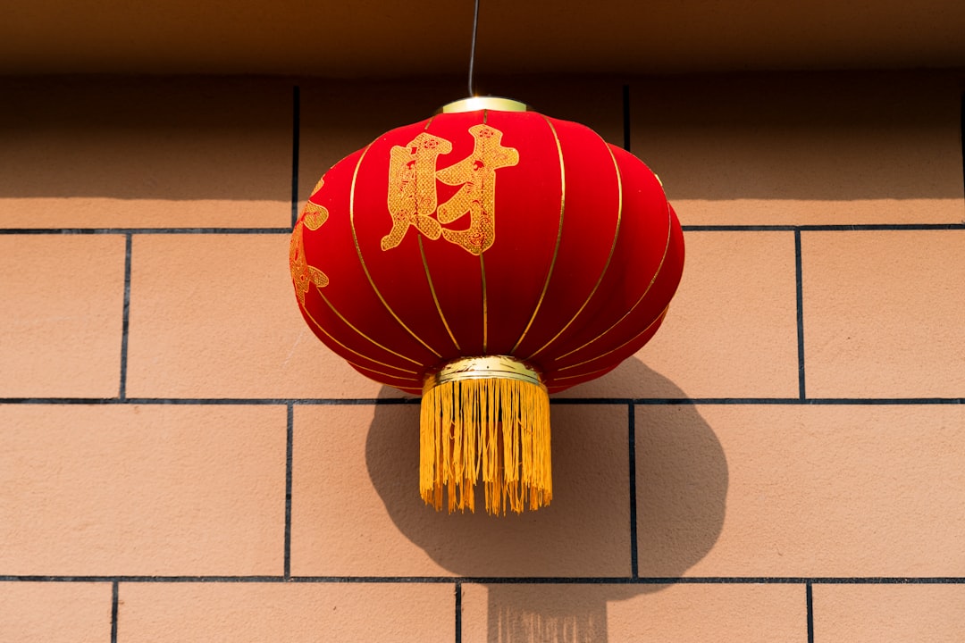 red and gold chinese lantern