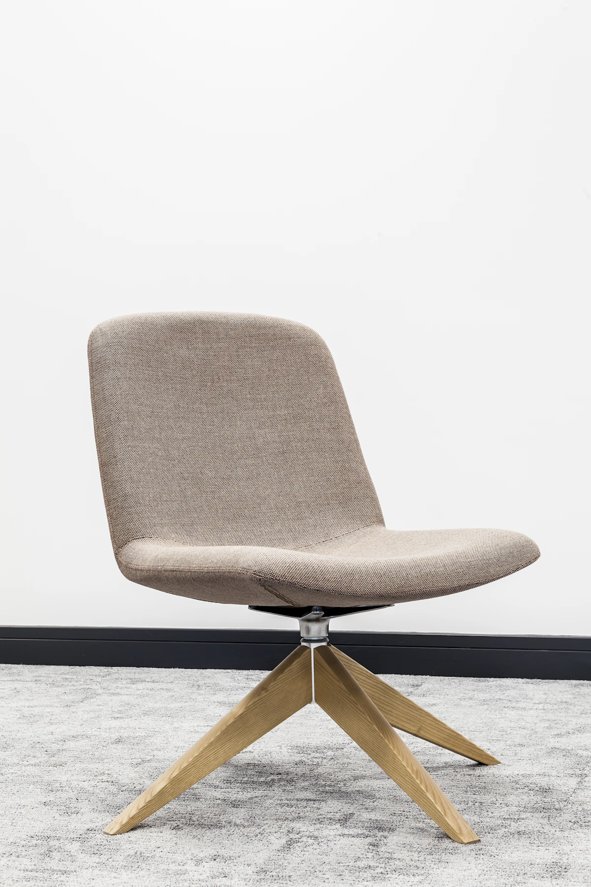 Ergonomic office chair next to standing desk