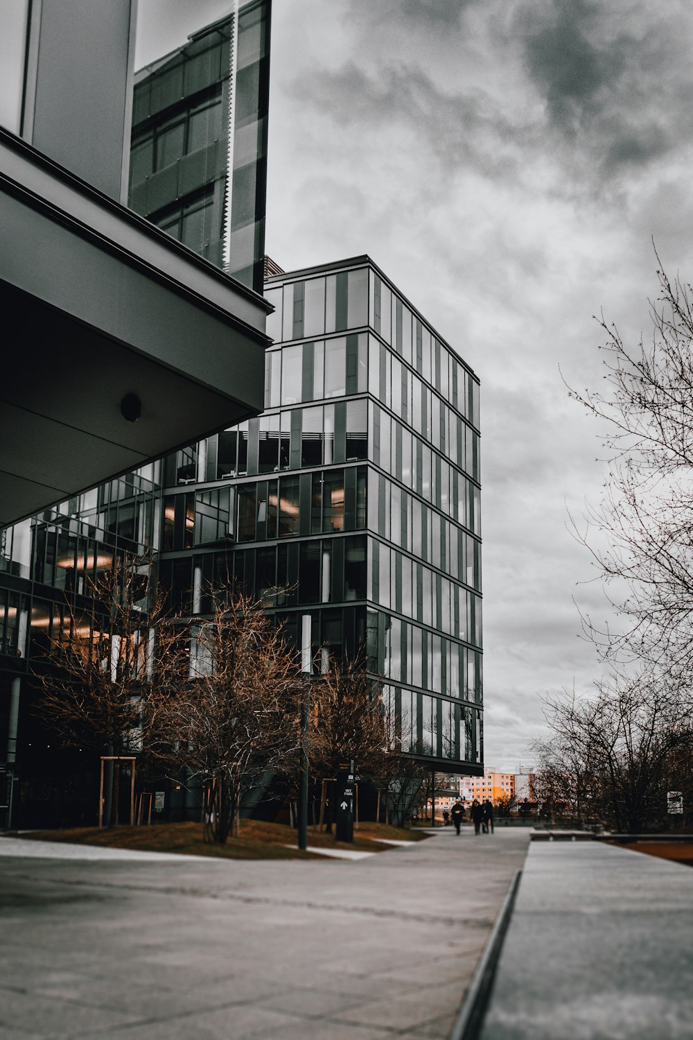 black and white concrete building