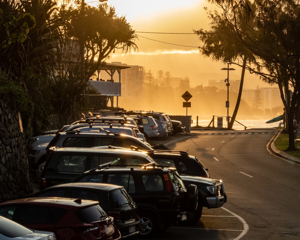 cars parked on side of the road during daytime