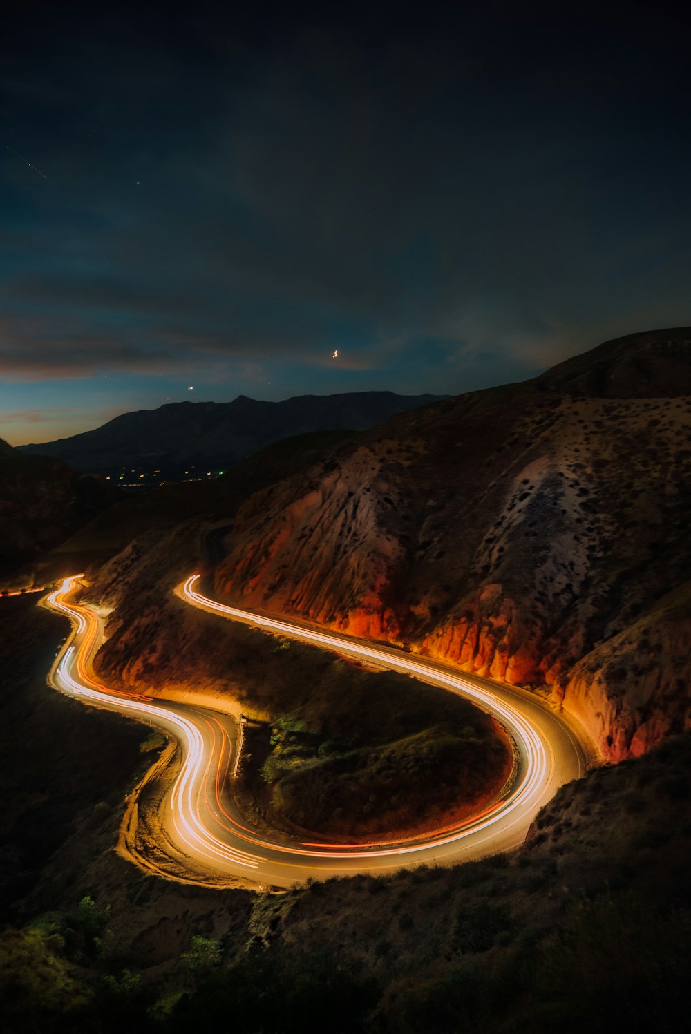 time lapse photography of road during night time