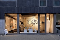 An interior space featuring contemporary furniture and lighting.