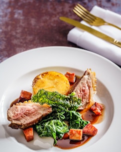 cooked food on white ceramic plate
