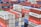 red blue and white intermodal containers