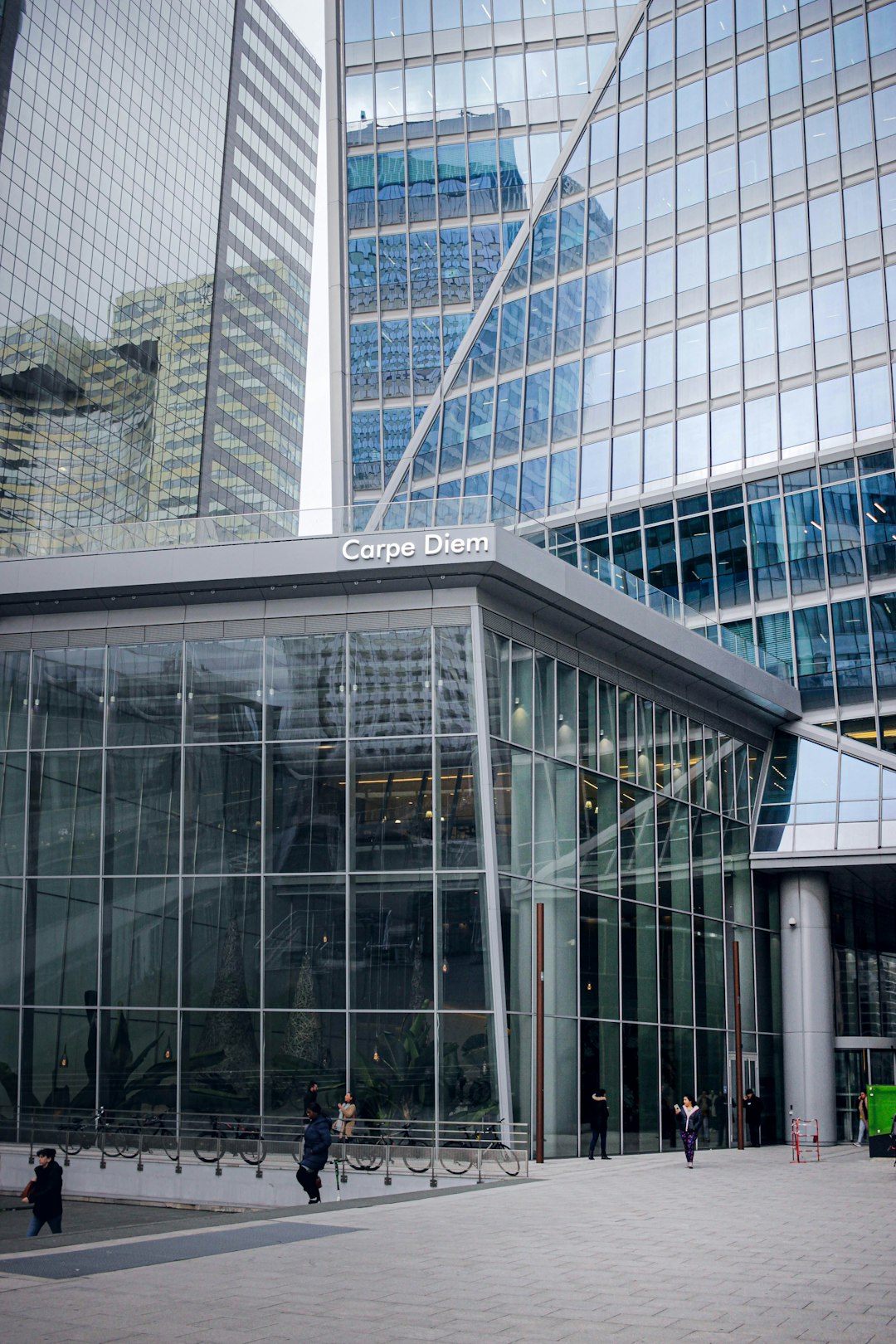 white framed glass window building