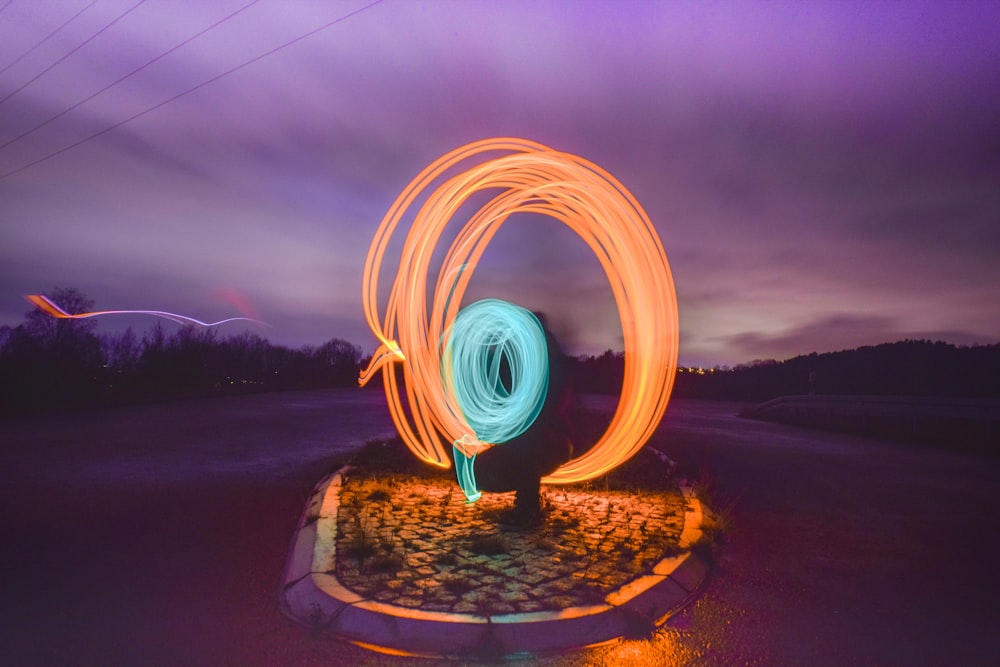 time lapse photography of light