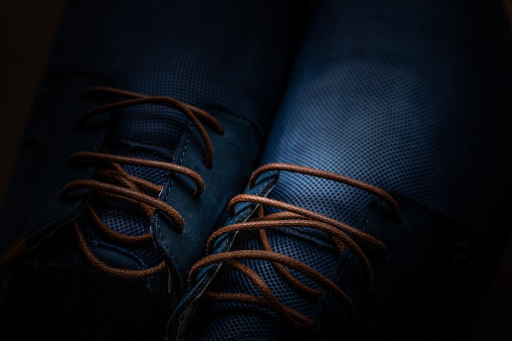 blue and brown rope on black textile