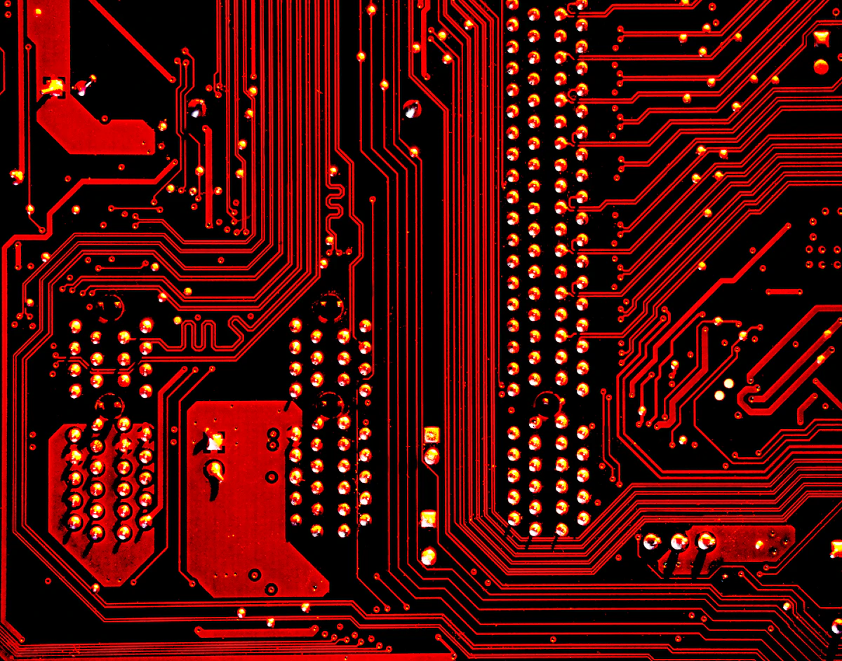Illuminated circuit board traces representing accelerated computing