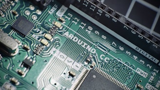 green and black computer motherboard
