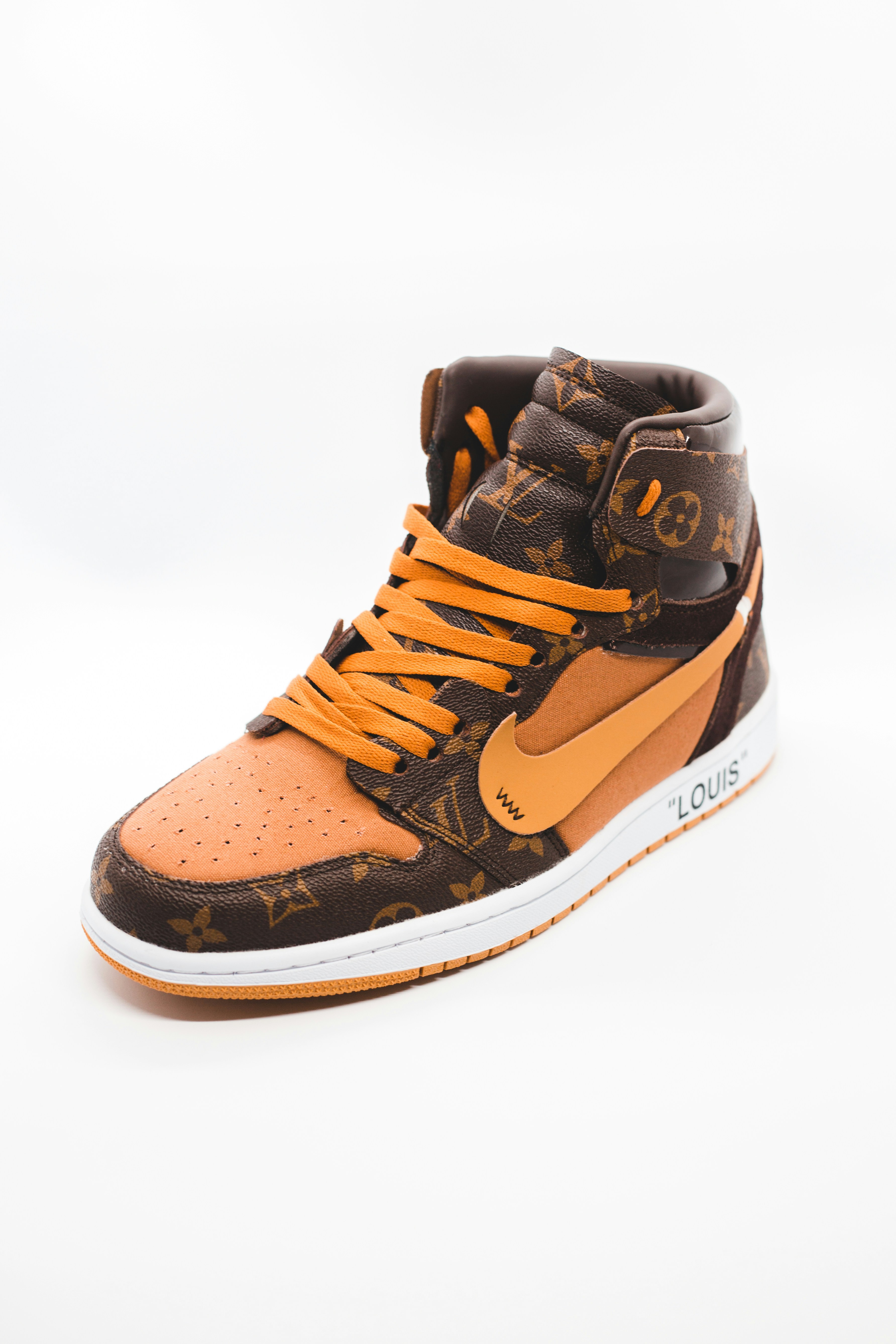 high top black and blue nikes