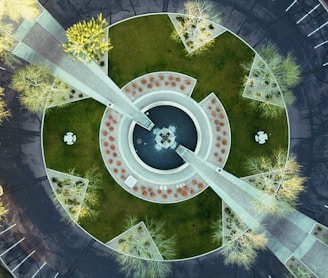 green and white floral round ceiling