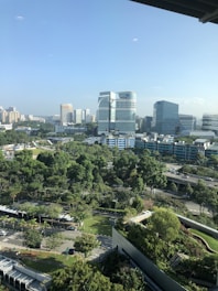 A panoramic view of Cyber Arch IT Park showcasing modern office buildings surrounded by greenery.