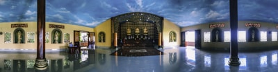 A serene prayer hall inside the hotel, designed for quiet reflection and worship.