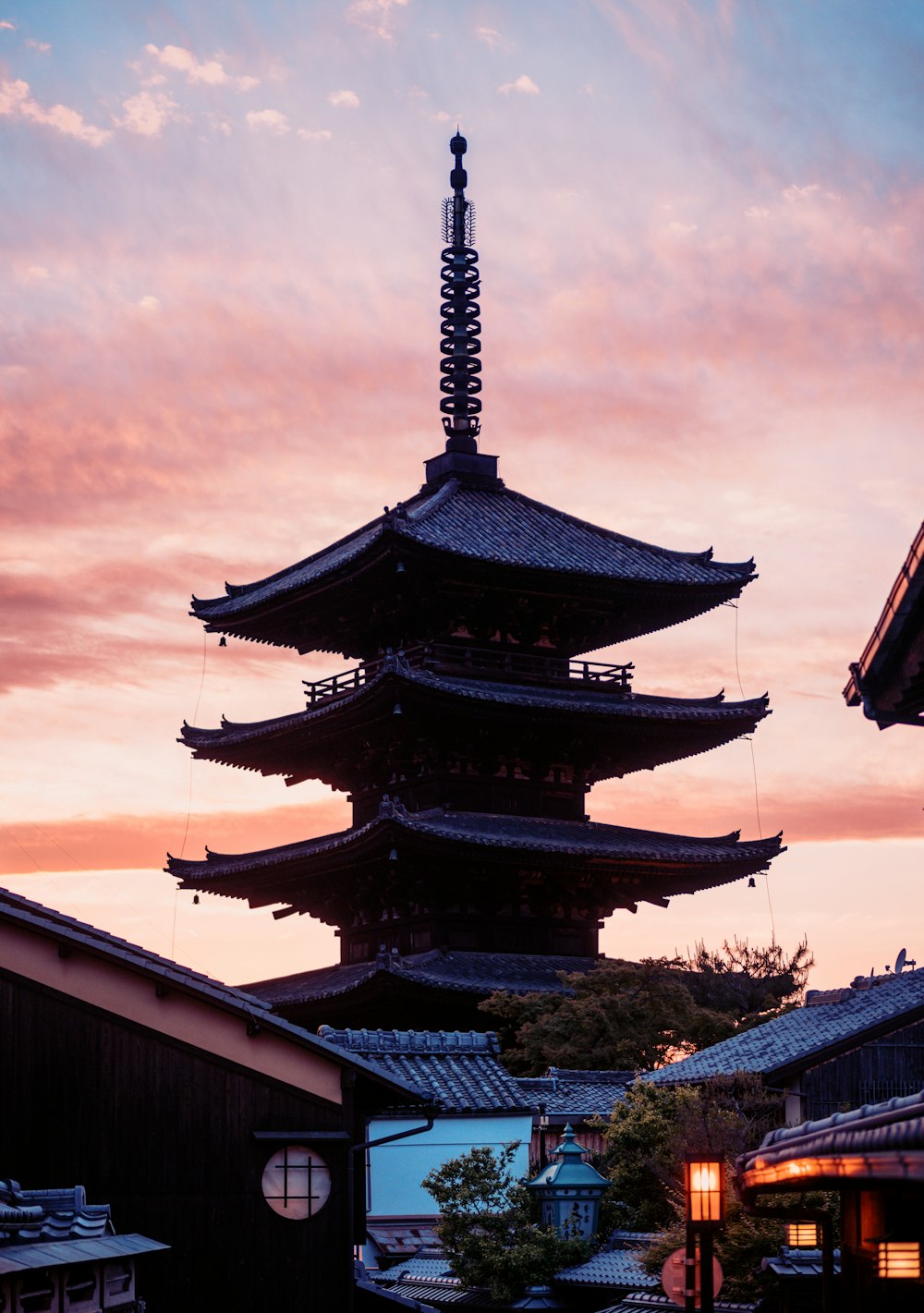 black pagoda temple during daytime