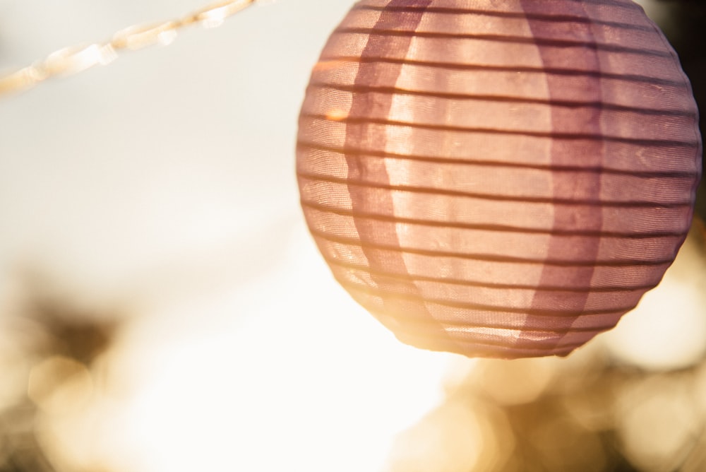 brown and white pendant lamp