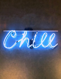 A neon sign displaying the word 