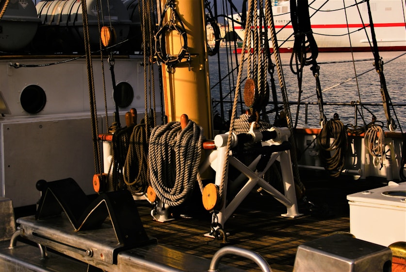 black and white ship scale model