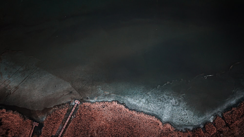 aerial view of ocean waves