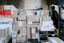 brown cardboard boxes on black plastic crate