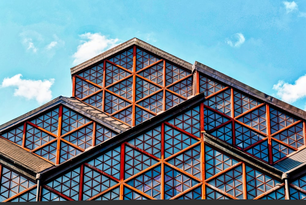 brown wooden framed glass windows