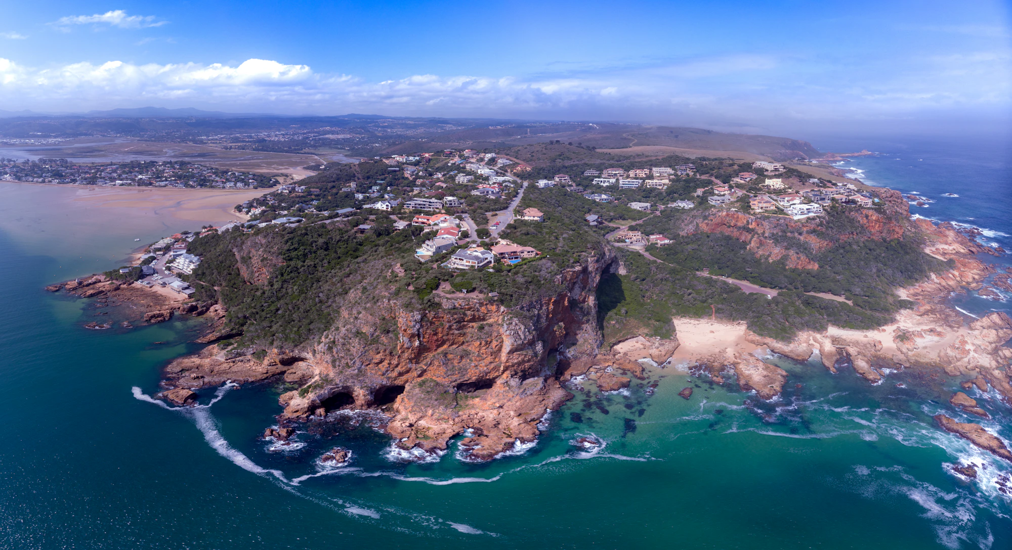 Aerial view of Knysna and its lagoon