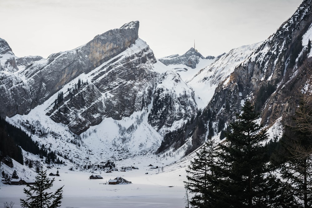 snow covered mountain during daytime