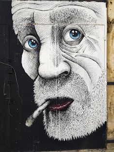 white and black human face painting