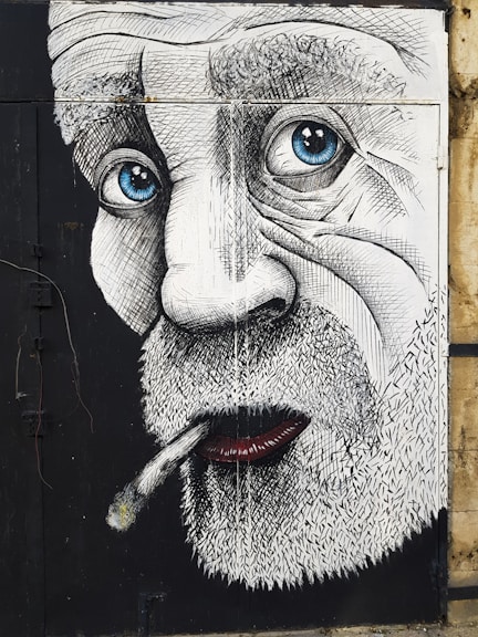 white and black human face painting