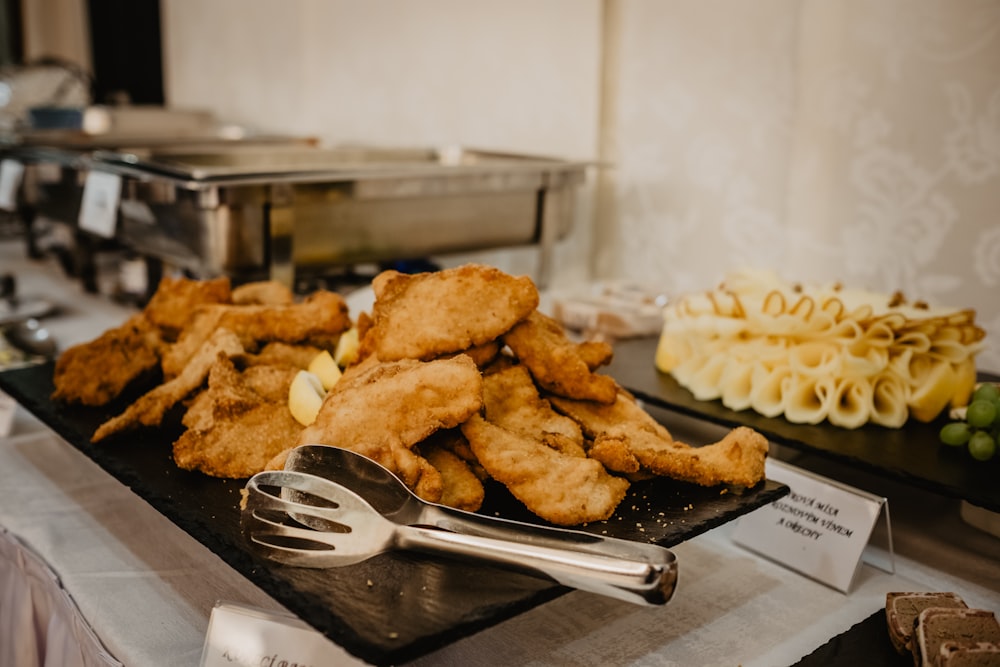 fried food on white ceramic plate