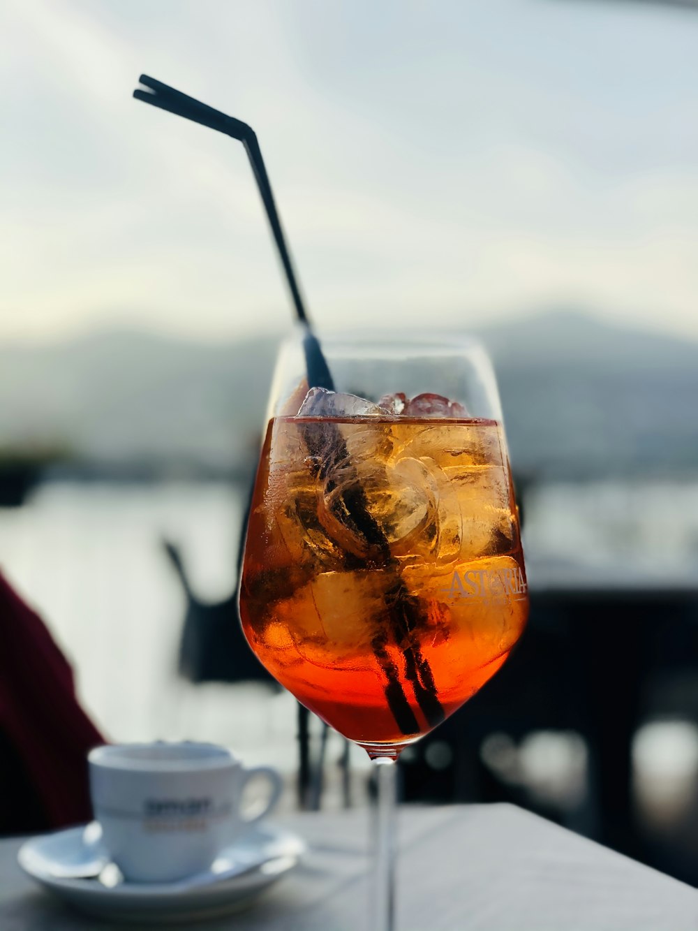 clear wine glass with red wine