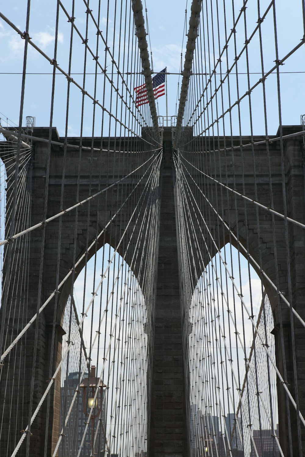 us a flag on bridge