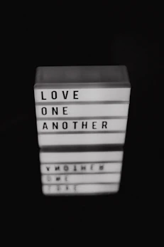 white and black quote print