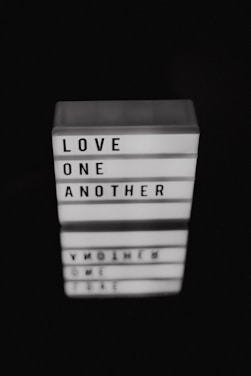white and black quote print