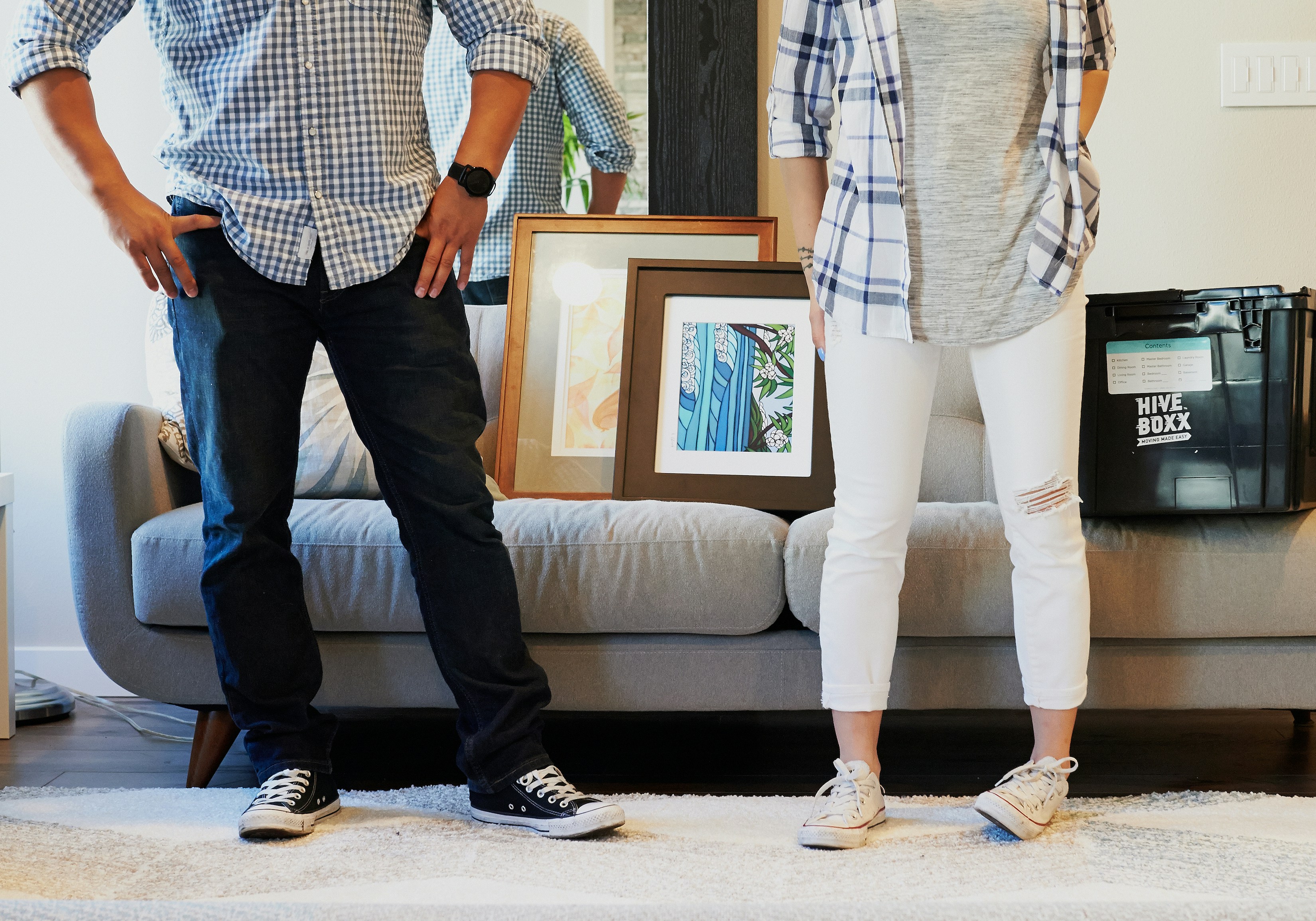 black button up and jeans