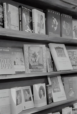 A beautifully arranged shelf of informative texts on culture.