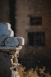 Film production services: blue and white concrete wall