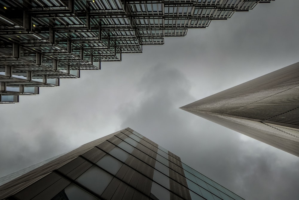 low angle photography of high rise building