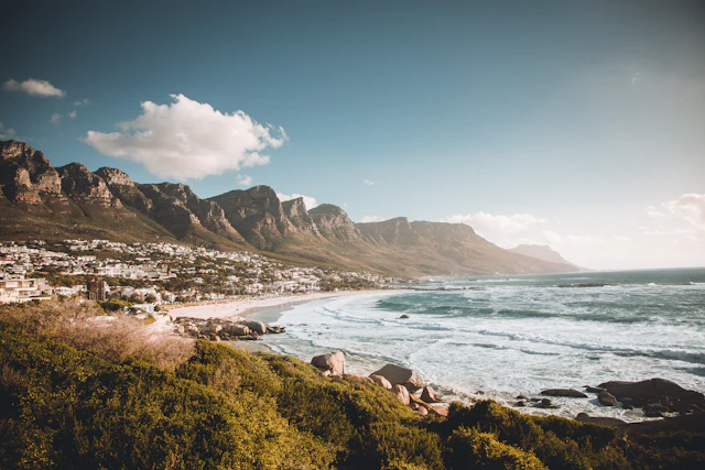 Camps Bay and the Twelve Apostles mountains near Cape Town