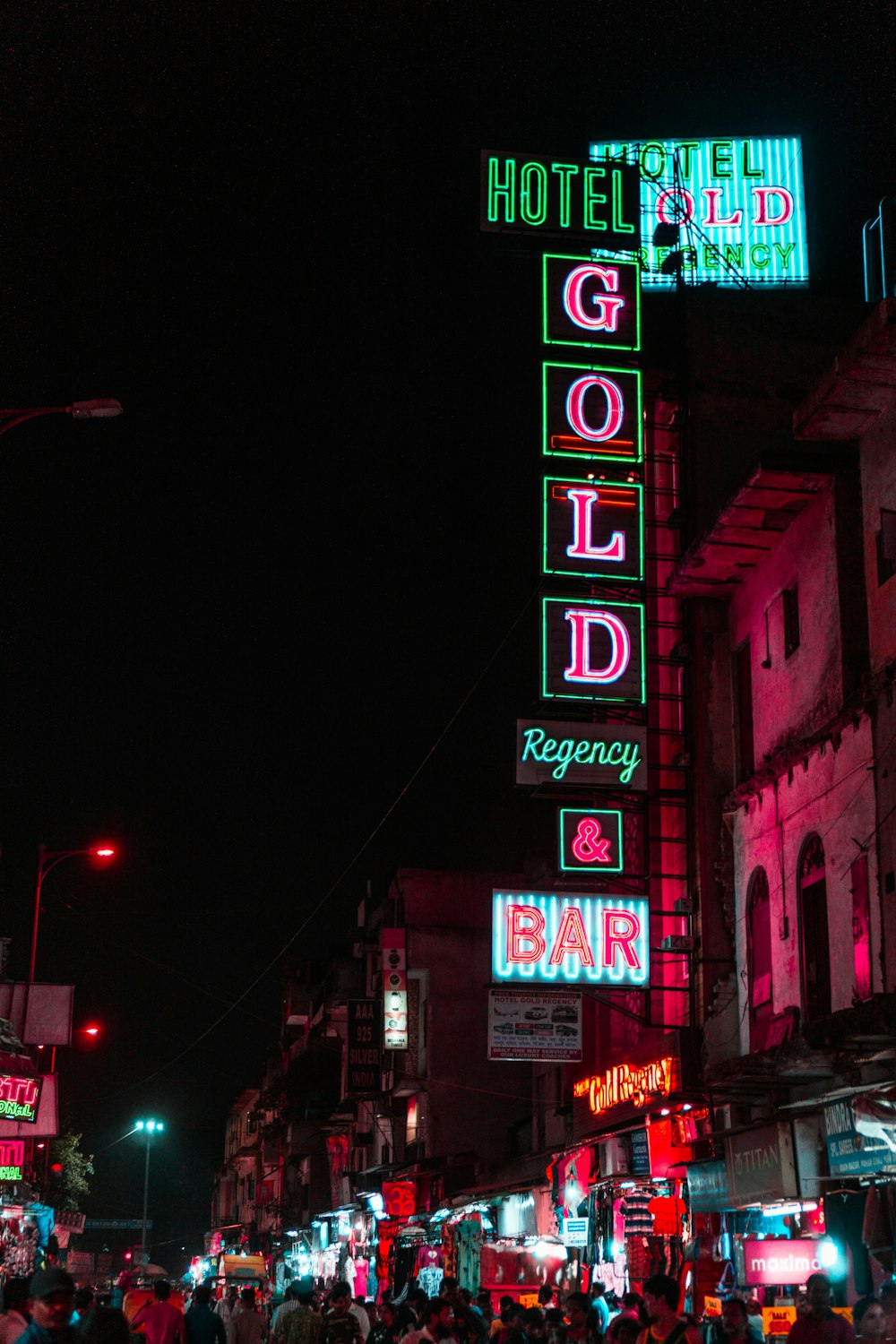 red and white UNK led signage