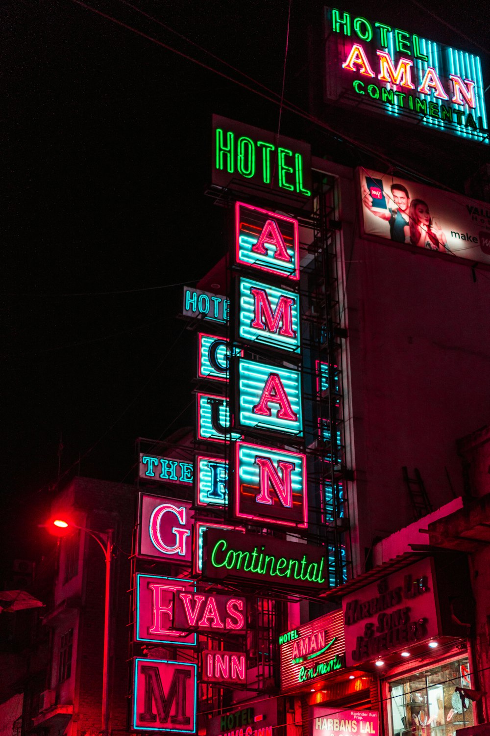 red and white led signage